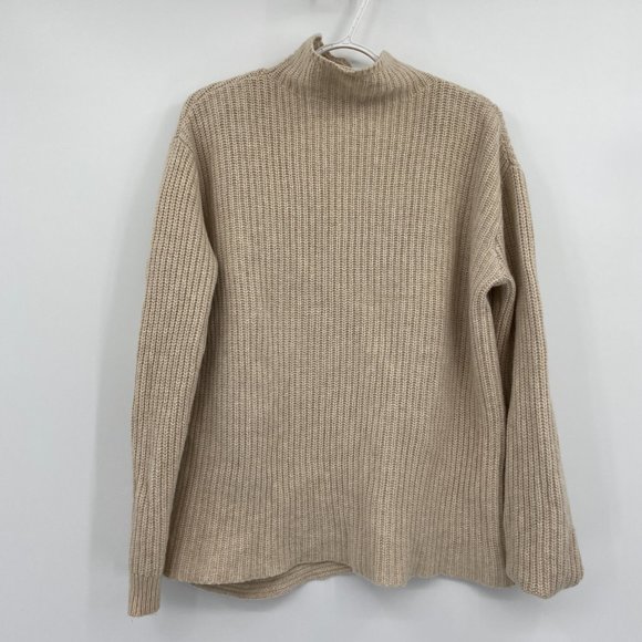 THEORY Oversize Funnel Neck Sweater Oatmeal - Picture 5 of 5